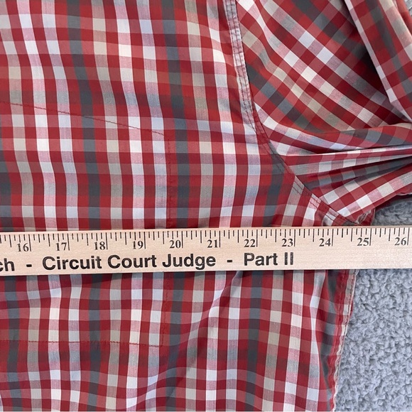 Toad & Co Shirt Mens XL Plaid Red Gray Long Sleeve Button Down Lightweight - Picture 11 of 11